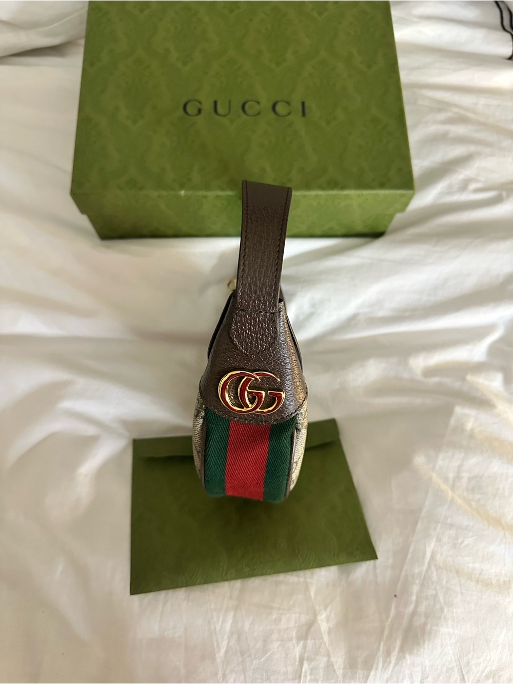 Gucci GG Ophidia Mini  Canvas Bag in Brown and Beige - Picture 2 of 8